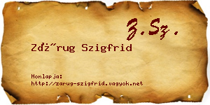 Zárug Szigfrid névjegykártya